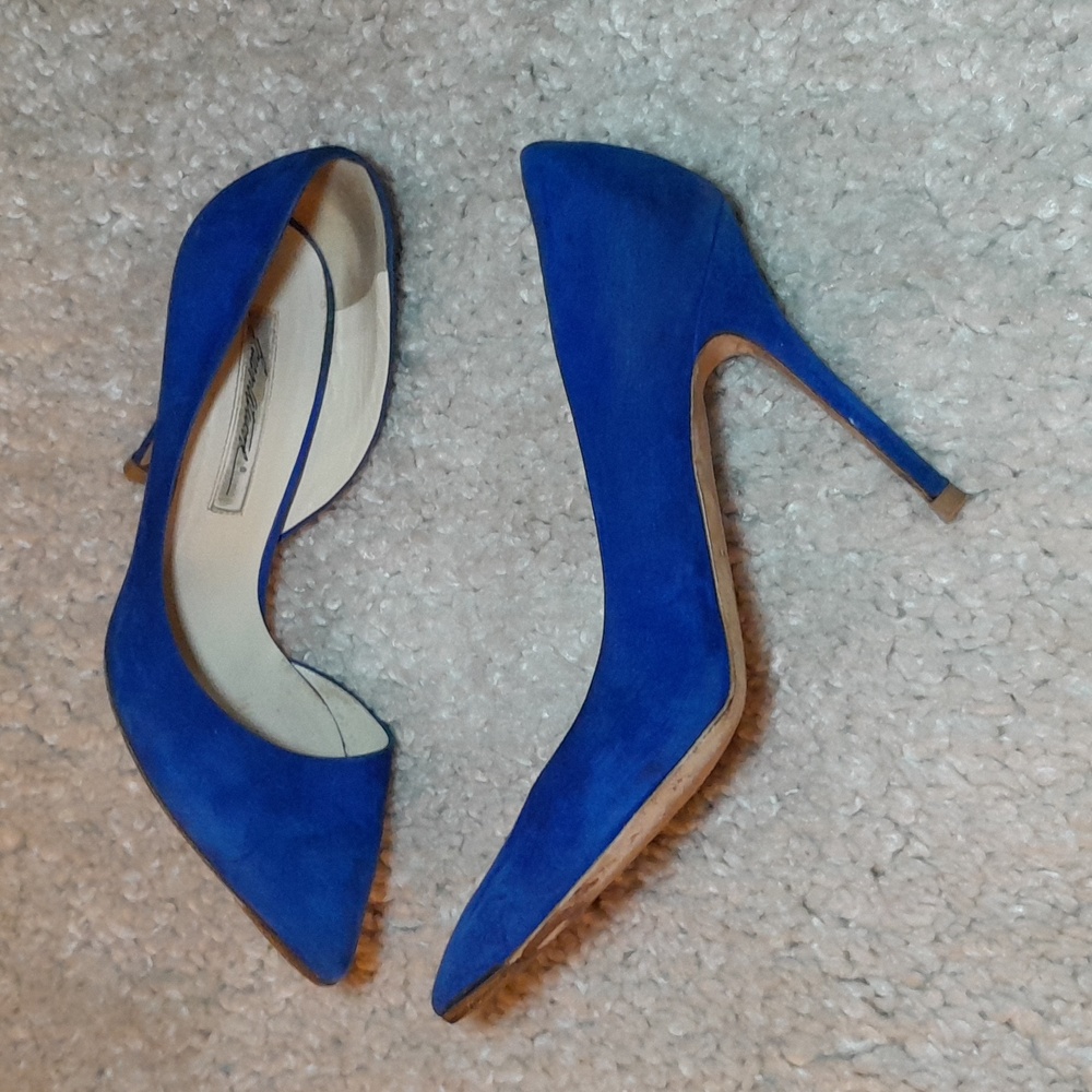 BRAIN ATWOOD BLUE Suede D Orsay Pumps Size 39.5 Euro - Picture 4 of 17